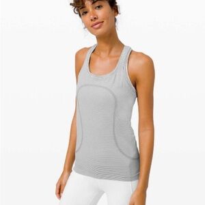 Lululemon Swiftly Tech Racerback 2.0 Tank, white and black stripes, size 4